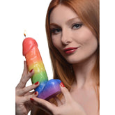 Pride Pecker Rainbow Drip Candle